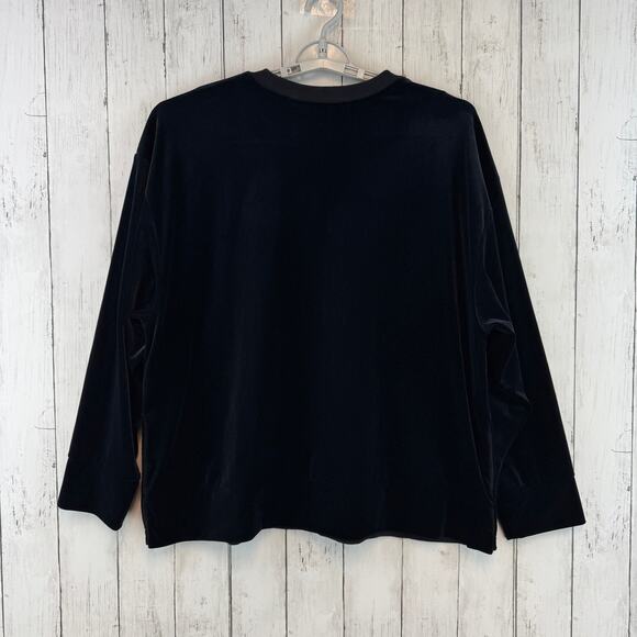 Athleta Black Retroplush Velvet Crewneck Oversized Sweatshirt 466916 Size XL - Picture 10 of 14